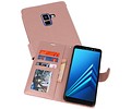 BAOHU Wallet Cases Hoesje Geschikt voor Samsung Galaxy A8 Plus (2018) - Roze
