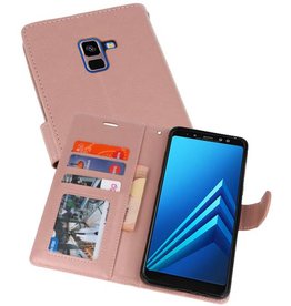BAOHU Wallet Cases Hoesje voor Samsung Galaxy A8 Plus (2018) - Roze