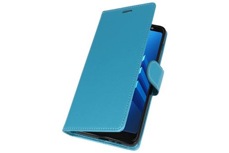 BAOHU Wallet Cases Hoesje Geschikt voor Samsung Galaxy A8 Plus (2018) - Turquoise