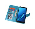 BAOHU Wallet Cases Hoesje Geschikt voor Samsung Galaxy A8 Plus (2018) - Turquoise