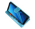 BAOHU Wallet Cases Hoesje Geschikt voor Samsung Galaxy A8 Plus (2018) - Turquoise