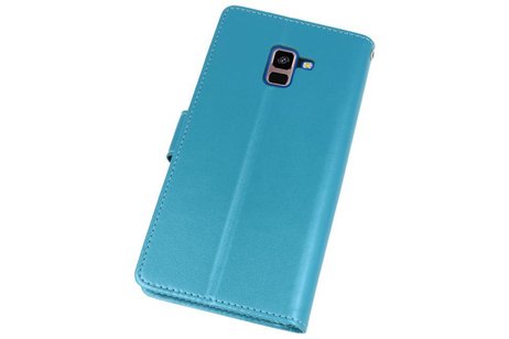 Wallet Cases Hoesje voor Galaxy A8 Plus (2018) Turquoise