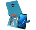 BAOHU Wallet Cases Hoesje Geschikt voor Samsung Galaxy A8 Plus (2018) - Turquoise