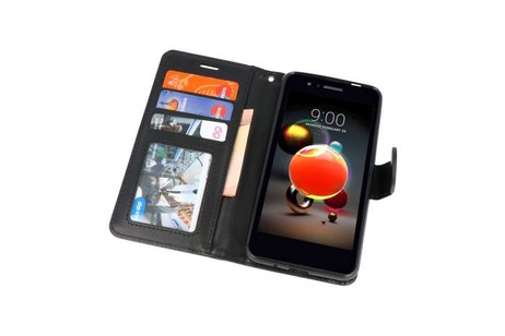 BAOHU Wallet Cases Hoesje Geschikt voor LG K8 2018 Zwart