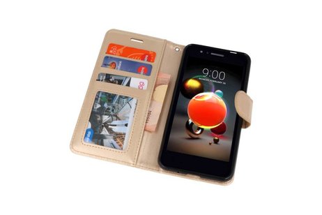 BAOHU Wallet Cases Hoesje Geschikt voor LG K8 2018 Goud