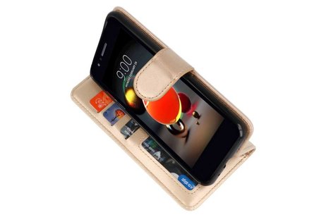 Wallet Cases Hoesje voor LG K8 2018 Goud