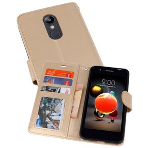 Wallet Cases Hoesje voor LG K8 2018 Goud