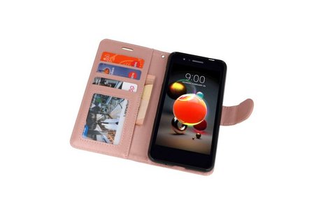 BAOHU Wallet Cases Hoesje Geschikt voor LG K8 2018 Roze
