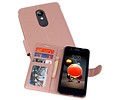 BAOHU Wallet Cases Hoesje Geschikt voor LG K8 2018 Roze