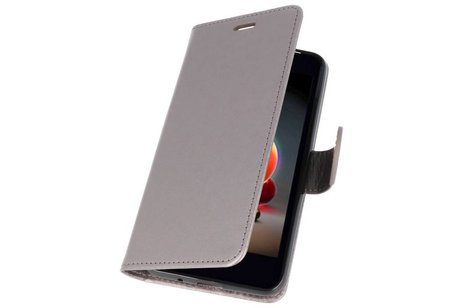 Wallet Cases Hoesje voor LG K8 2018 Grijs