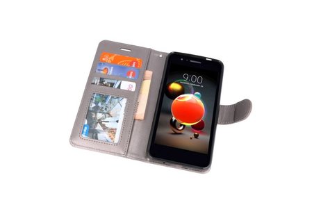 BAOHU Wallet Cases Hoesje Geschikt voor LG K8 2018 Grijs