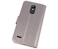 BAOHU Wallet Cases Hoesje Geschikt voor LG K8 2018 Grijs
