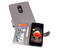 BAOHU Wallet Cases Hoesje Geschikt voor LG K8 2018 Grijs