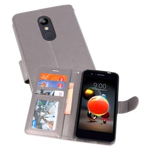BAOHU Wallet Cases Hoesje Geschikt voor LG K8 2018 Grijs