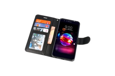 BAOHU Wallet Cases Hoesje Geschikt voor LG K10 2018 Zwart