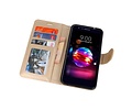 BAOHU Wallet Cases Hoesje Geschikt voor LG K10 2018 Goud