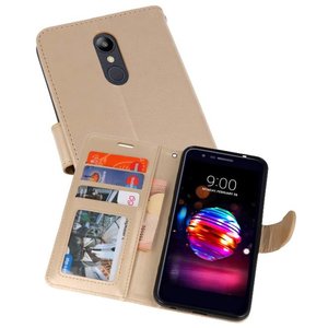 Wallet Cases Hoesje voor LG K10 2018 Goud