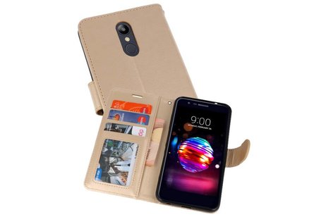 BAOHU Wallet Cases Hoesje Geschikt voor LG K10 2018 Goud