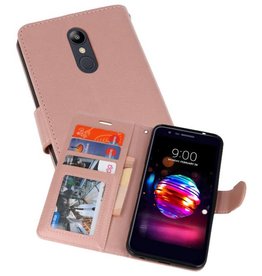 BAOHU Wallet Cases Hoesje voor LG K10 2018 Roze