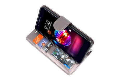 BAOHU Wallet Cases Hoesje Geschikt voor LG K10 2018 Grijs