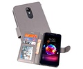 Wallet Cases Hoesje voor LG K10 2018 Grijs