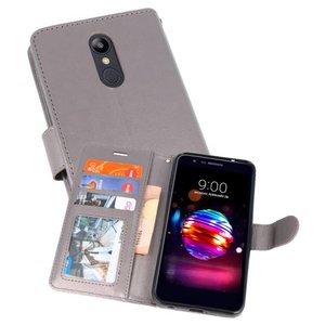 BAOHU Wallet Cases Hoesje Geschikt voor LG K10 2018 Grijs
