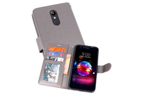 BAOHU Wallet Cases Hoesje Geschikt voor LG K10 2018 Grijs