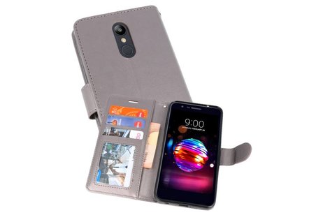 Wallet Cases Hoesje voor LG K10 2018 Grijs