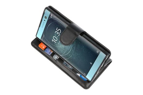 Wallet Cases Hoesje voor Xperia XA2 Zwart