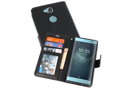 Wallet Cases Hoesje voor Xperia XA2 Zwart