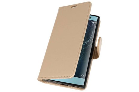 BAOHU Wallet Cases Hoesje Geschikt voor Xperia XA2 Goud