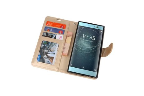 BAOHU Wallet Cases Hoesje Geschikt voor Xperia XA2 Goud