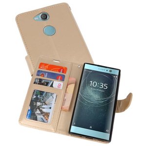 BAOHU Wallet Cases Hoesje Geschikt voor Xperia XA2 Goud