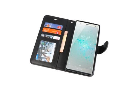 Wallet Cases Hoesje voor Xperia XZ2 Zwart