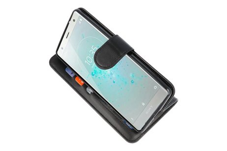 Wallet Cases Hoesje voor Xperia XZ2 Zwart