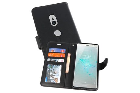 Wallet Cases Hoesje voor Xperia XZ2 Zwart