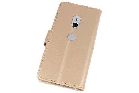 Wallet Cases Hoesje voor Xperia XZ2 Goud