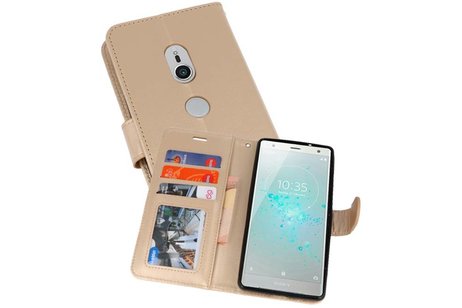 BAOHU Wallet Cases Hoesje Geschikt voor Xperia XZ2 Goud