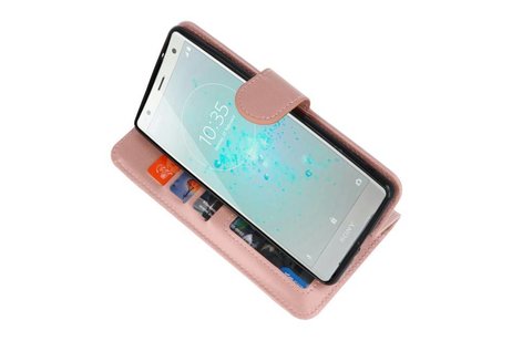 BAOHU Wallet Cases Hoesje Geschikt voor Xperia XZ2 Roze