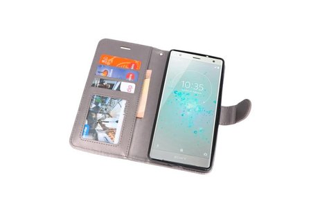 Wallet Cases Hoesje voor Xperia XZ2 Grijs