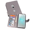 Wallet Cases Hoesje voor Xperia XZ2 Grijs