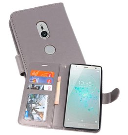 Wallet Cases Hoesje voor Xperia XZ2 Grijs