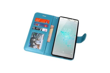 BAOHU Wallet Cases Hoesje Geschikt voor Xperia XZ2 Turquoise