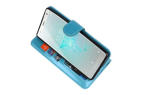 BAOHU Wallet Cases Hoesje Geschikt voor Xperia XZ2 Turquoise