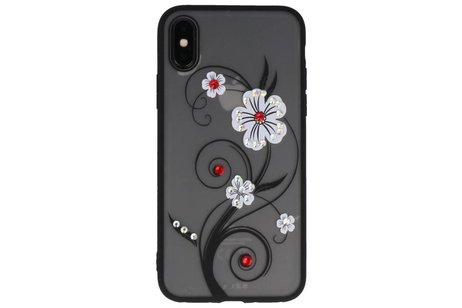 BAOHU Diamant Lelies Hoesjes Cases - Hoesje Geschikt voor iPhone X Wit