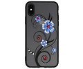 BAOHU Diamant Lelies Hoesjes Cases - Hoesje Geschikt voor iPhone X Blauw