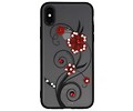 BAOHU Diamant Lelies Hoesjes Cases - Hoesje Geschikt voor iPhone X Rood