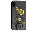 BAOHU Diamant Lelies Hoesjes Cases - Hoesje Geschikt voor iPhone X Geel