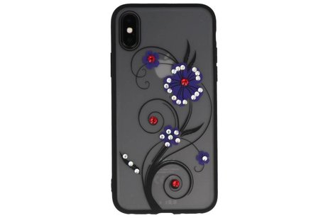 BAOHU Diamant Lelies Hoesjes Cases - Hoesje Geschikt voor iPhone X Paars