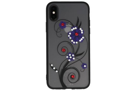 Diamant Lelies Hoesjes Cases voor iPhone X Paars